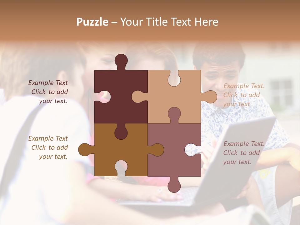 Beautiful Laptop Kids PowerPoint Template