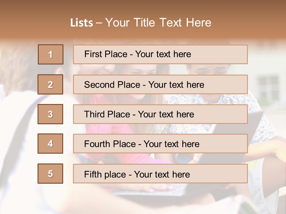 Beautiful Laptop Kids PowerPoint Template