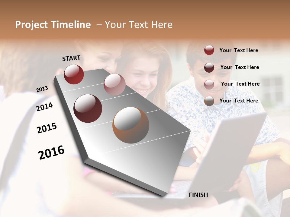 Beautiful Laptop Kids PowerPoint Template