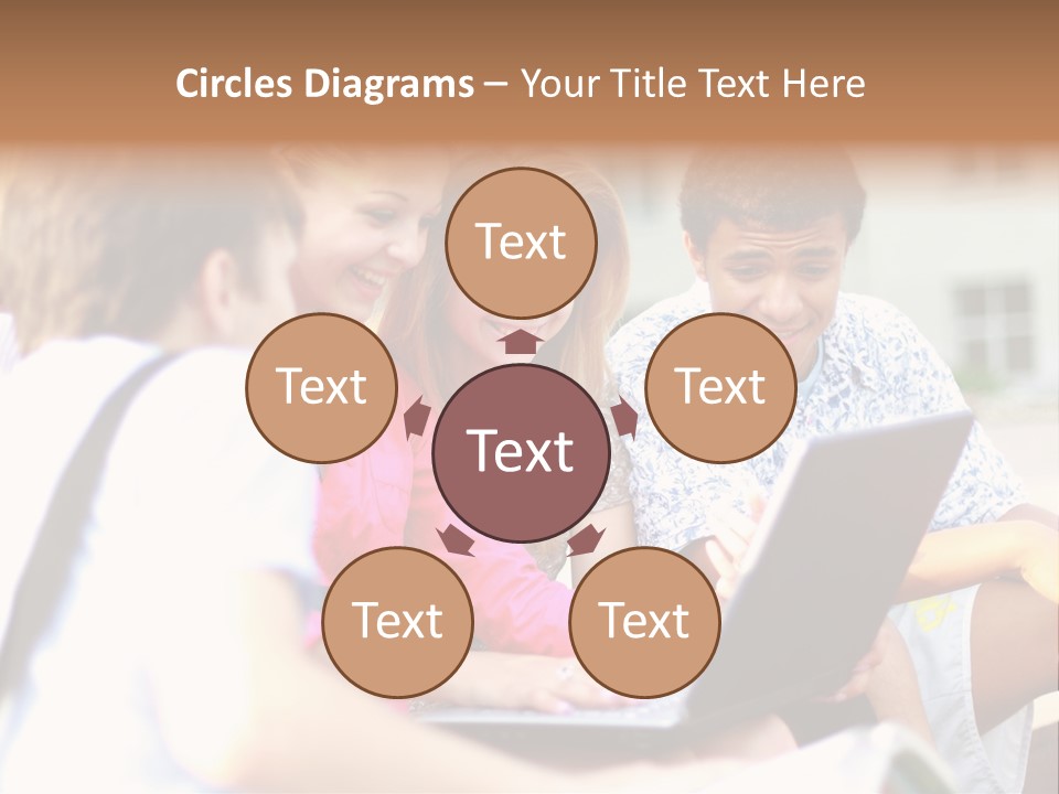 Beautiful Laptop Kids PowerPoint Template