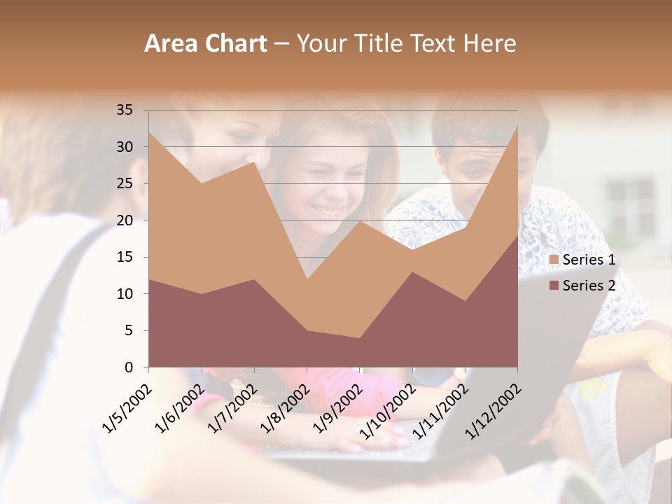 Beautiful Laptop Kids PowerPoint Template