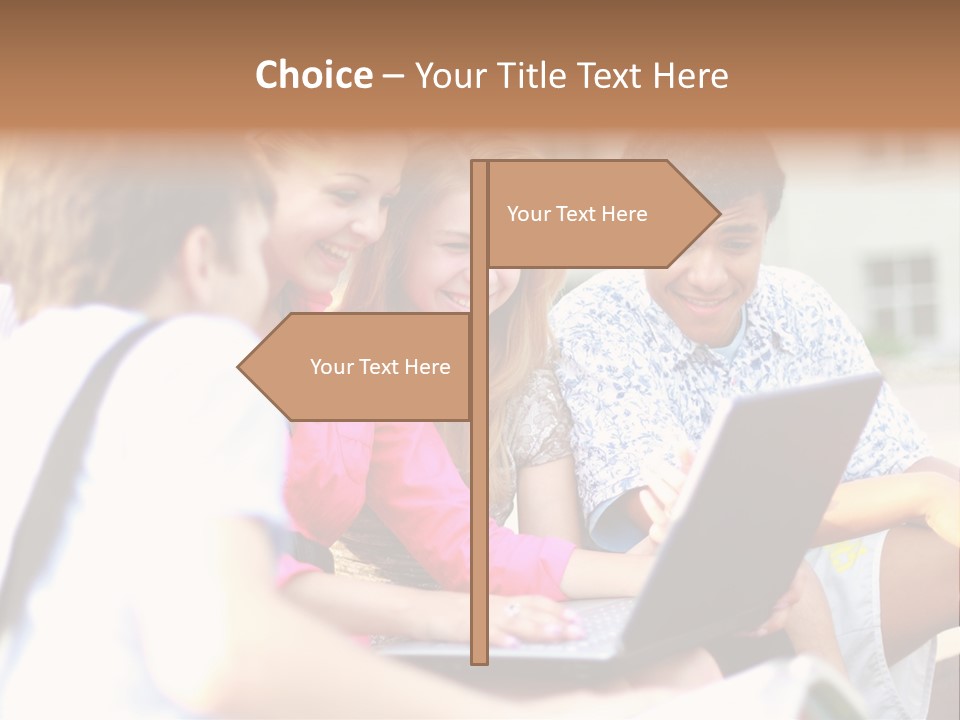 Beautiful Laptop Kids PowerPoint Template