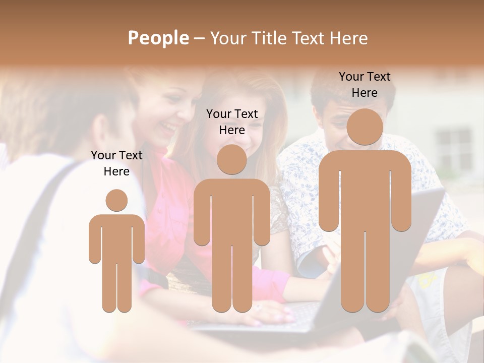 Beautiful Laptop Kids PowerPoint Template