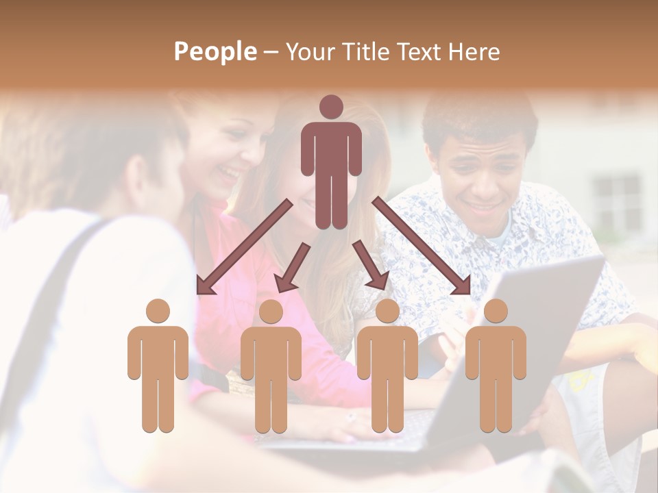 Beautiful Laptop Kids PowerPoint Template