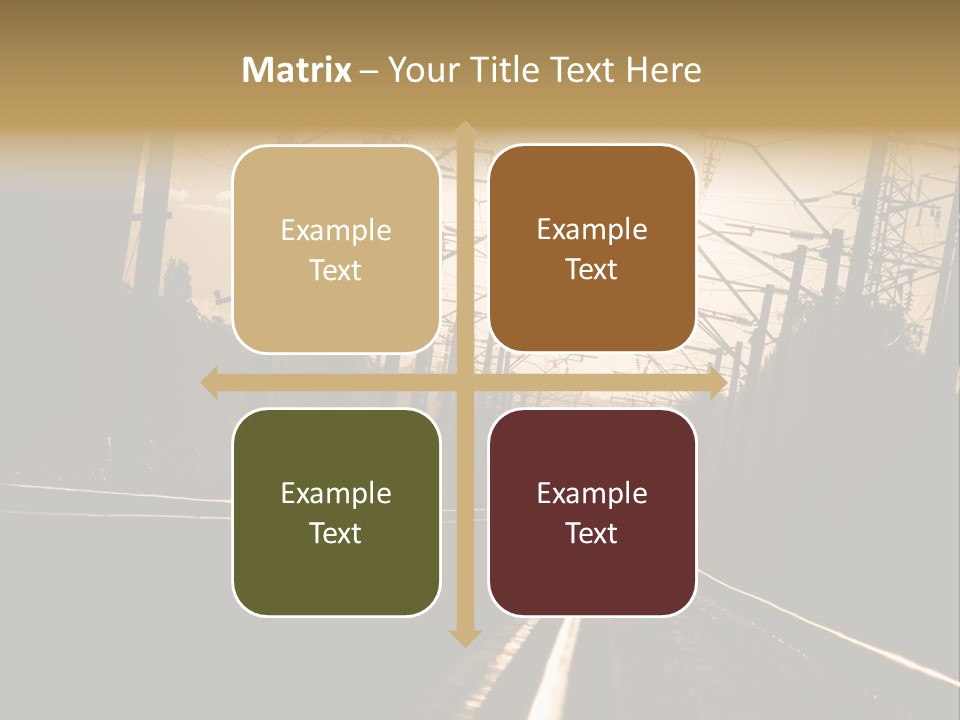Railroad Track Dusk PowerPoint Template