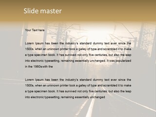 Railroad Track Dusk PowerPoint Template