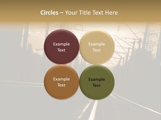 Railroad Track Dusk PowerPoint Template
