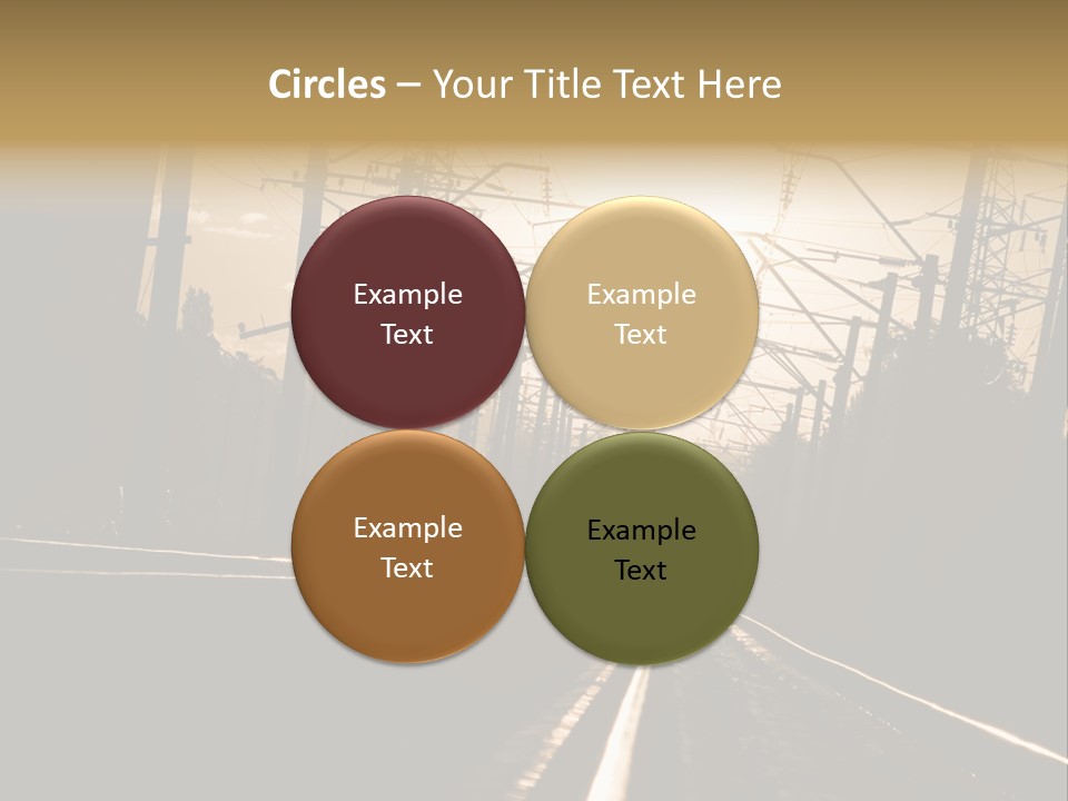 Railroad Track Dusk PowerPoint Template