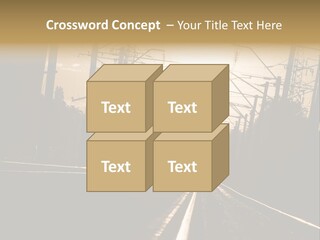 Railroad Track Dusk PowerPoint Template