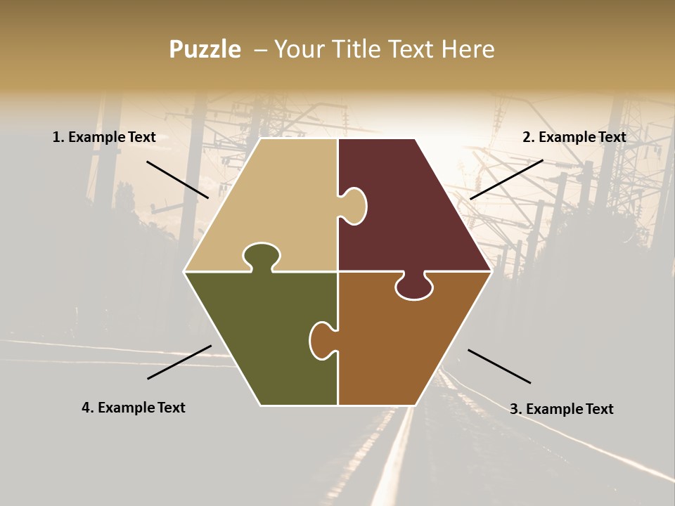 Railroad Track Dusk PowerPoint Template