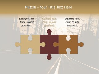 Railroad Track Dusk PowerPoint Template