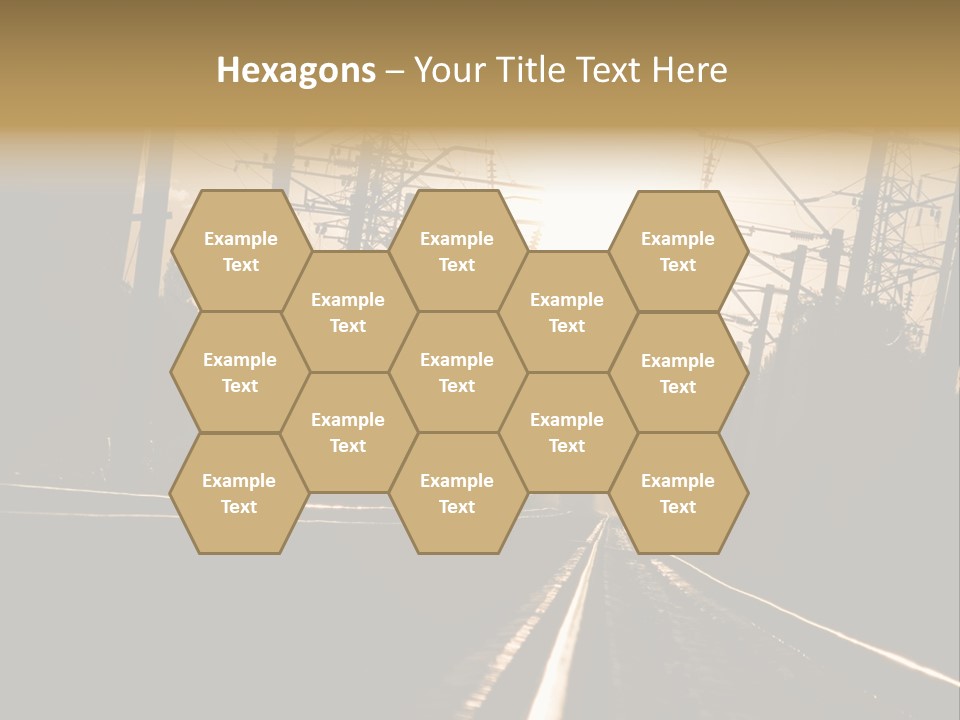 Railroad Track Dusk PowerPoint Template