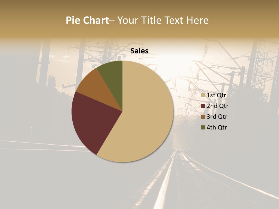 Railroad Track Dusk PowerPoint Template