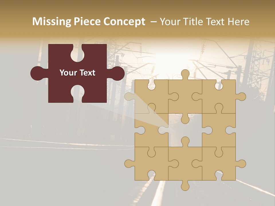 Railroad Track Dusk PowerPoint Template