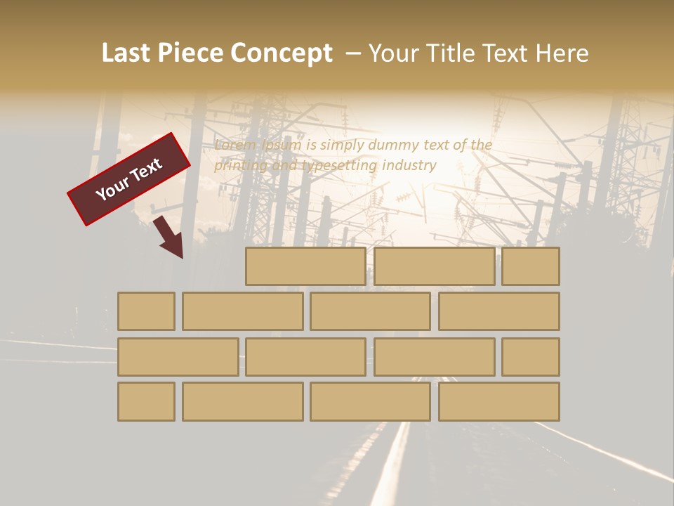 Railroad Track Dusk PowerPoint Template
