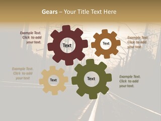 Railroad Track Dusk PowerPoint Template