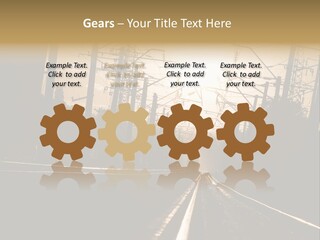 Railroad Track Dusk PowerPoint Template