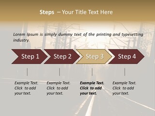 Railroad Track Dusk PowerPoint Template