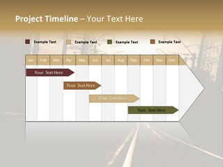 Railroad Track Dusk PowerPoint Template