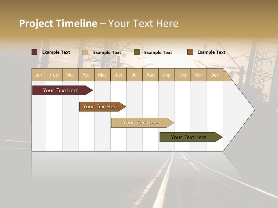 Railroad Track Dusk PowerPoint Template