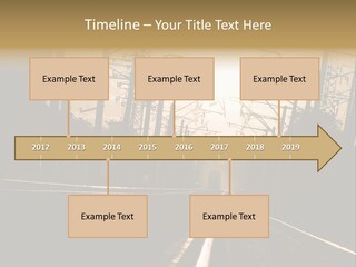 Railroad Track Dusk PowerPoint Template