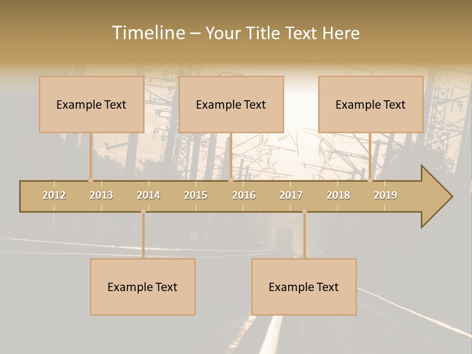 Railroad Track Dusk PowerPoint Template