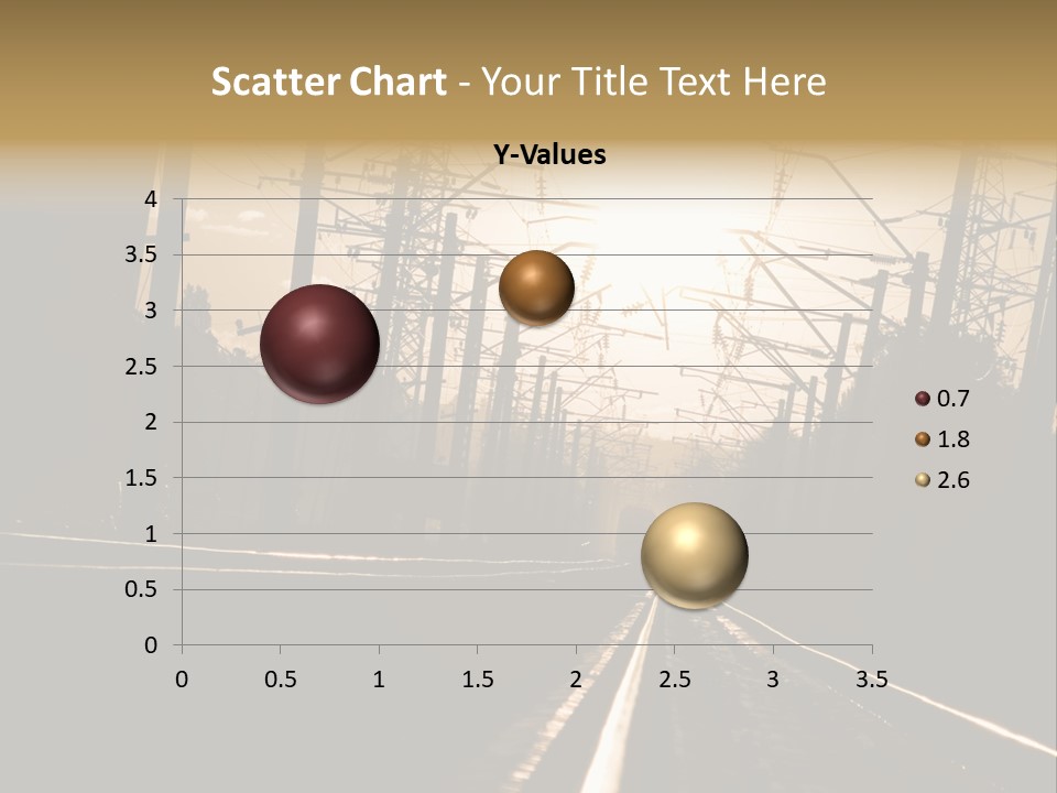 Railroad Track Dusk PowerPoint Template