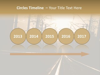 Railroad Track Dusk PowerPoint Template