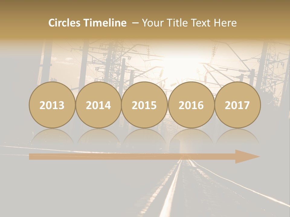 Railroad Track Dusk PowerPoint Template