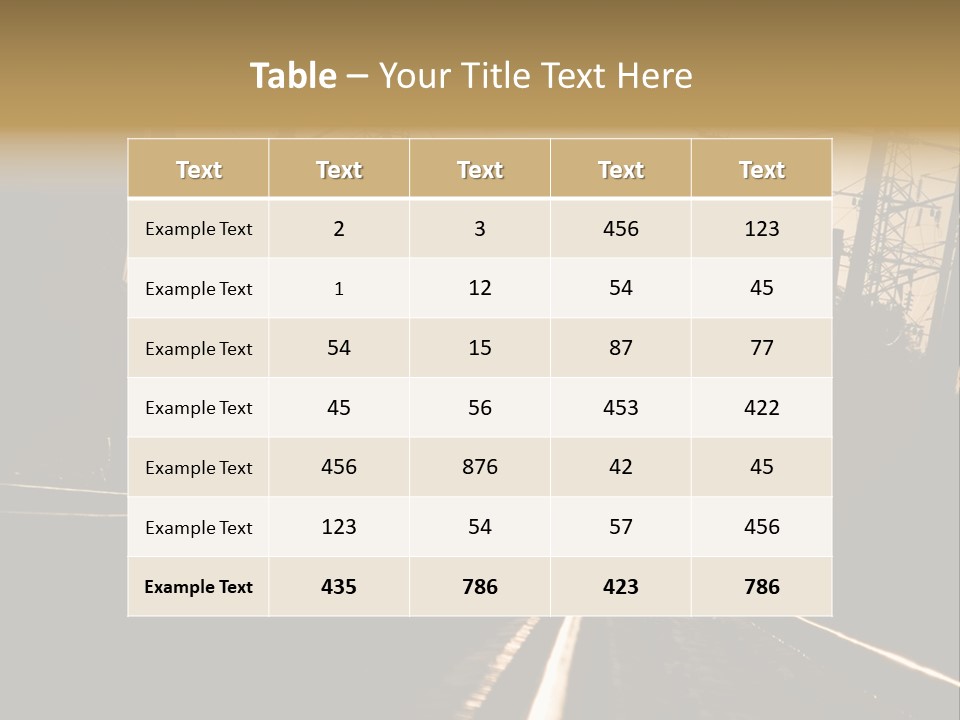 Railroad Track Dusk PowerPoint Template