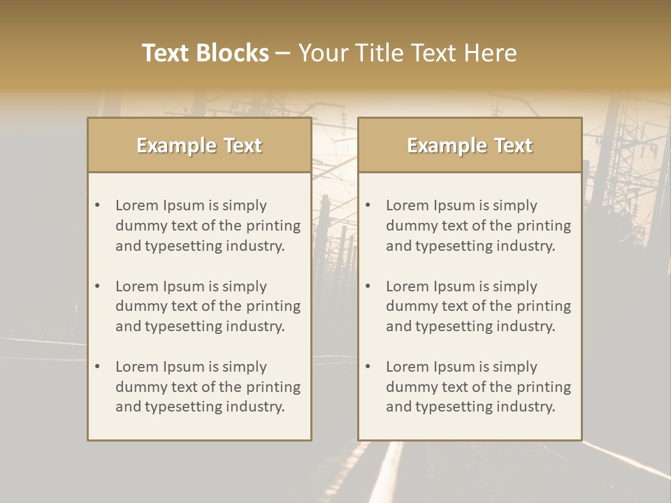 Railroad Track Dusk PowerPoint Template