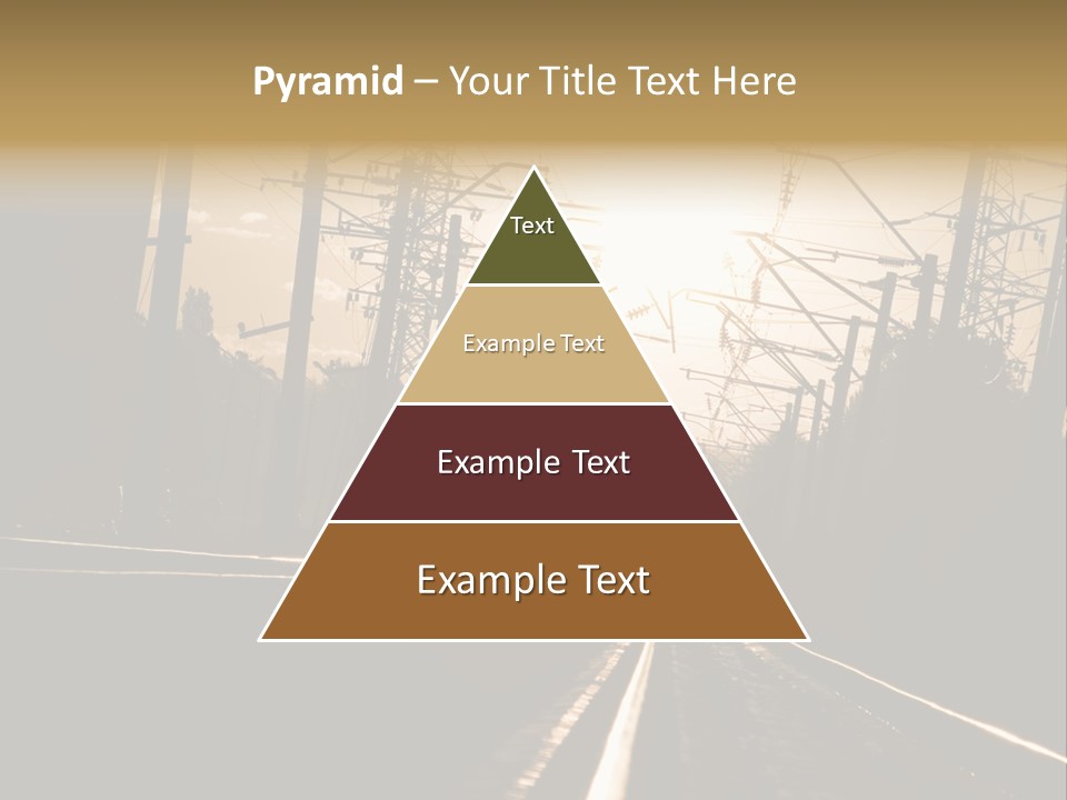 Railroad Track Dusk PowerPoint Template