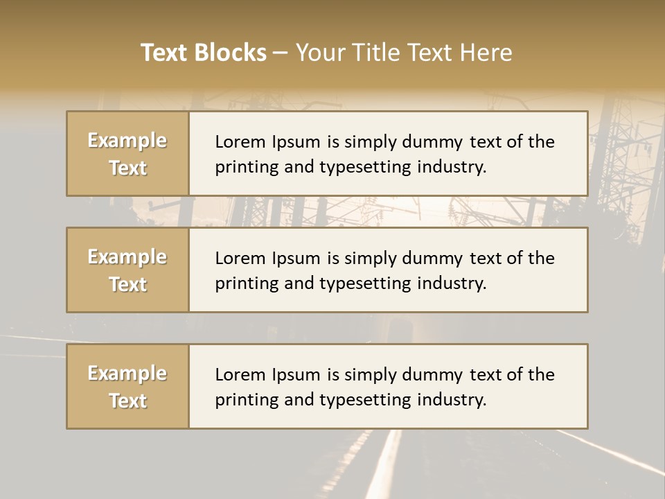Railroad Track Dusk PowerPoint Template