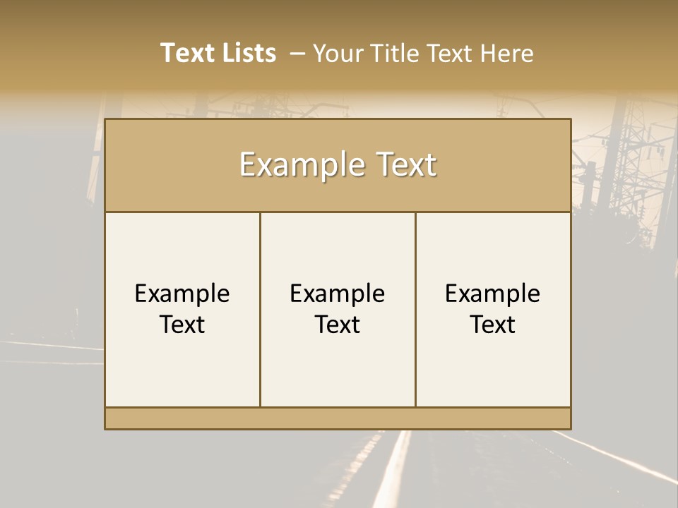 Railroad Track Dusk PowerPoint Template