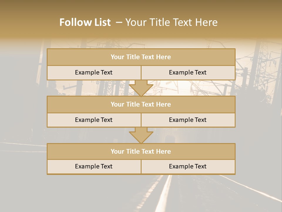 Railroad Track Dusk PowerPoint Template