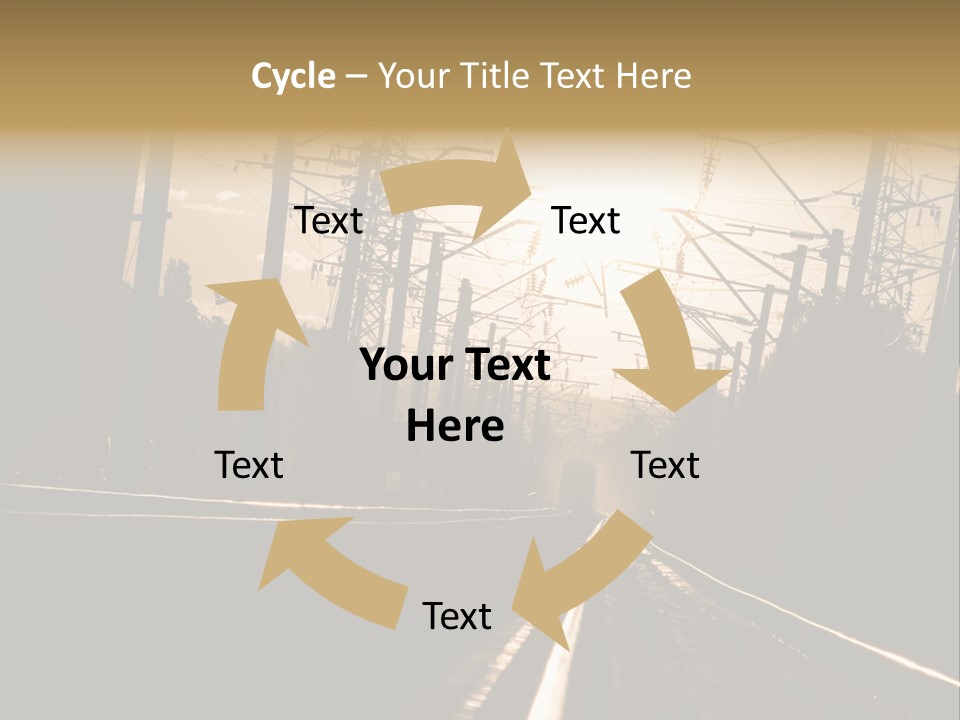 Railroad Track Dusk PowerPoint Template