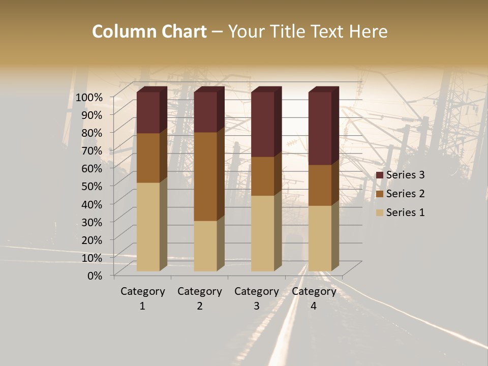 Railroad Track Dusk PowerPoint Template