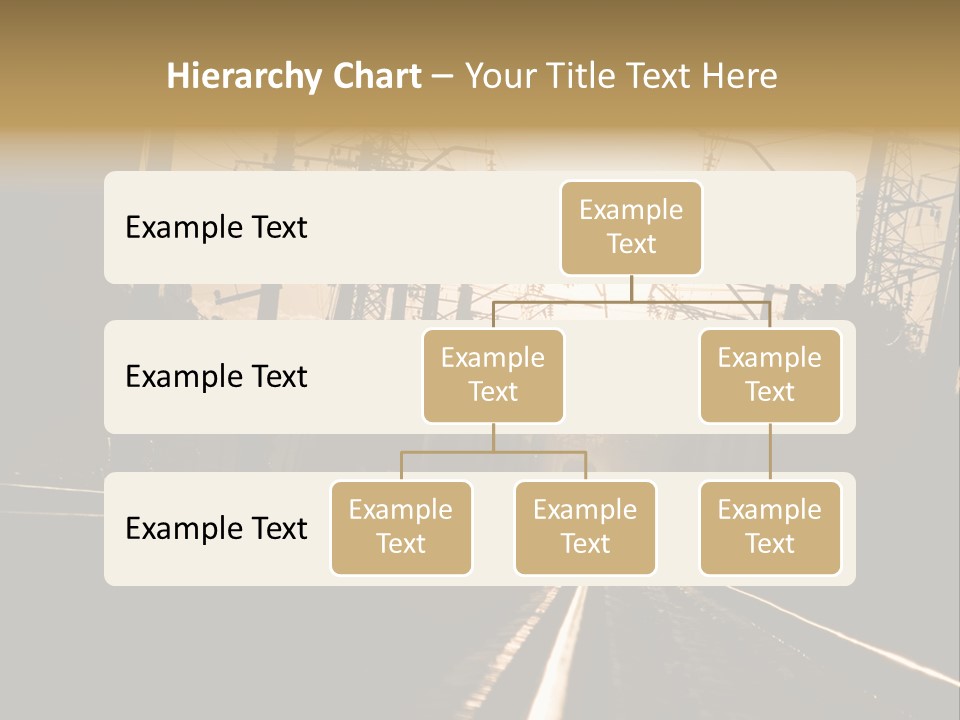 Railroad Track Dusk PowerPoint Template