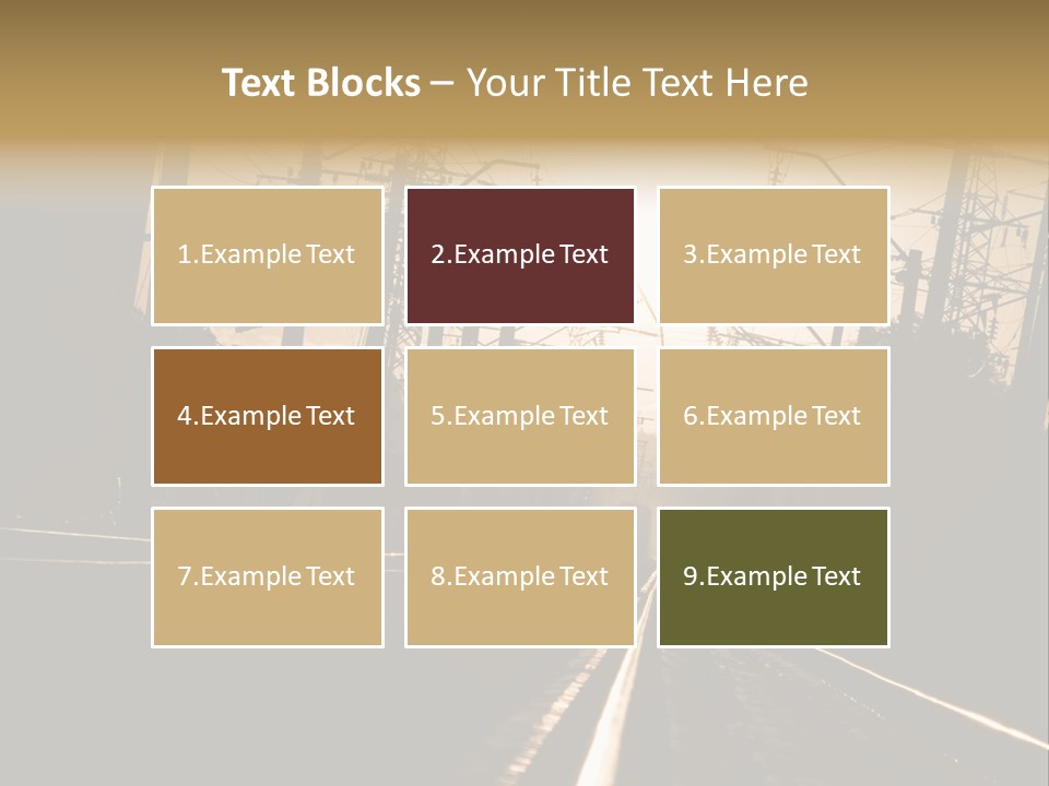 Railroad Track Dusk PowerPoint Template