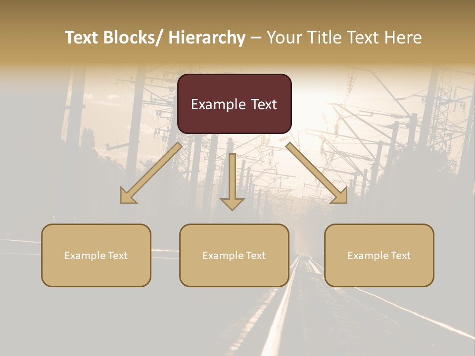 Railroad Track Dusk PowerPoint Template