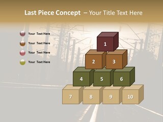 Railroad Track Dusk PowerPoint Template