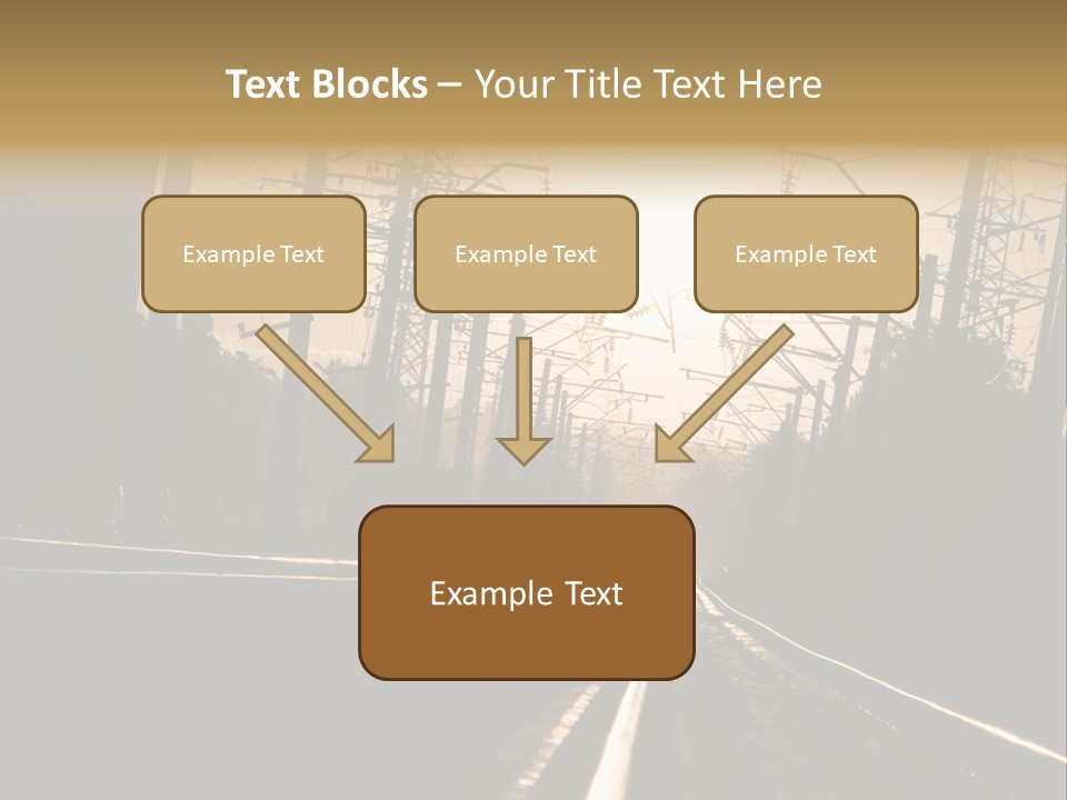 Railroad Track Dusk PowerPoint Template
