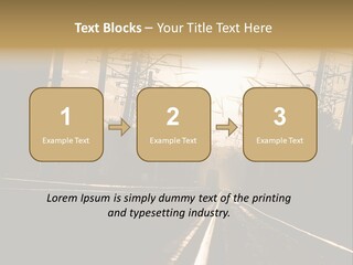 Railroad Track Dusk PowerPoint Template