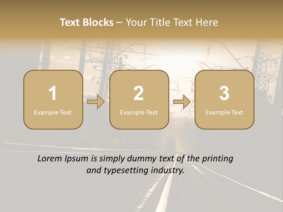 Railroad Track Dusk PowerPoint Template