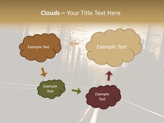 Railroad Track Dusk PowerPoint Template