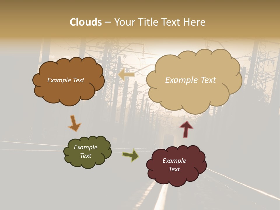 Railroad Track Dusk PowerPoint Template