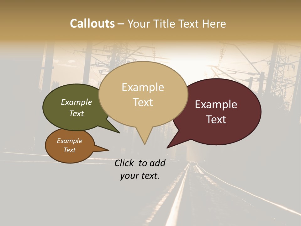 Railroad Track Dusk PowerPoint Template