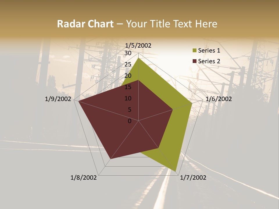 Railroad Track Dusk PowerPoint Template