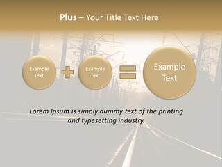 Railroad Track Dusk PowerPoint Template
