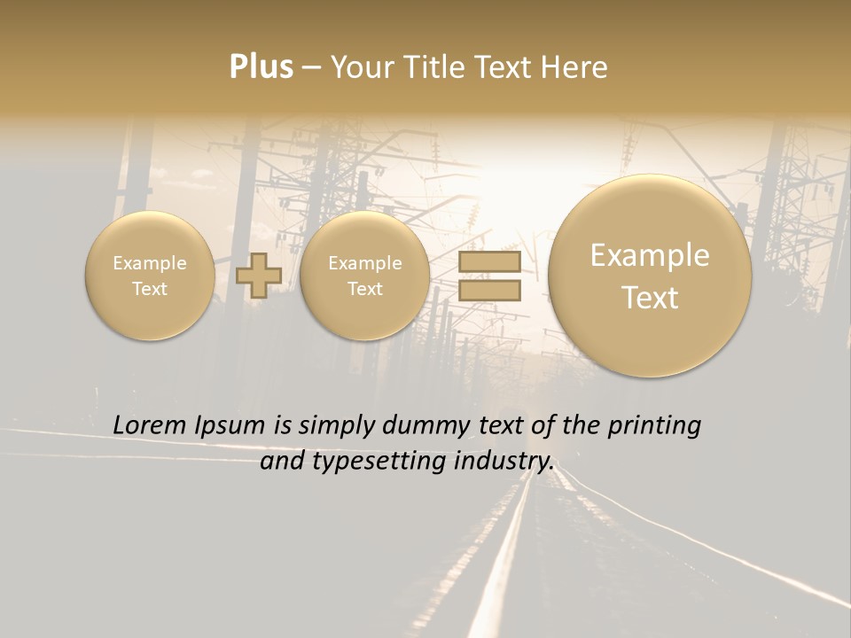 Railroad Track Dusk PowerPoint Template